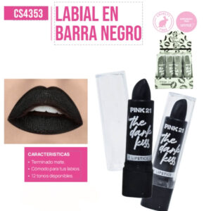LABIAL EN BARRA NEGRO PINK 21